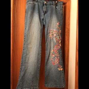 Ladies embroidered jeans